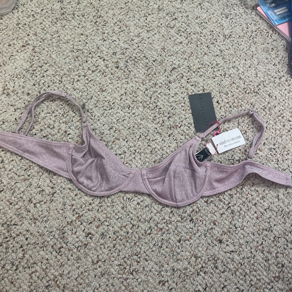 Windsor bathing suit top, purple sparkly